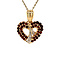 vintage Gold heart pendant with garnet and diamond 14 kt