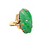 vintage Gold ring with jade 14 krt