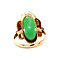vintage Gold ring with jade 14 krt