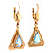 vintage Gold earrings with blue colored stone 18 kt