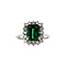 vintage White gold ring with tourmaline and diamonds 14 krt
