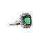 vintage White gold ring with tourmaline and diamonds 14 krt