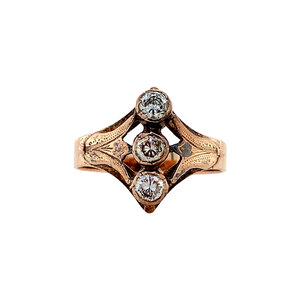 Roségouden ring met zirkonia 14 krt