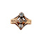 vintage Rose-gold ring with zirconia 14 kt