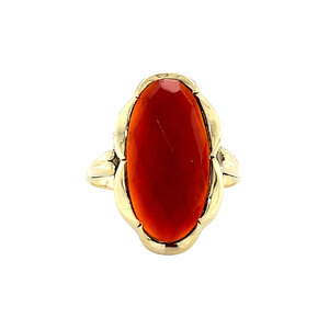 Gold ring with carnelian 14 krt