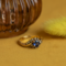 vintage Gold ring with sapphire and diamond 18 krt