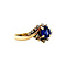vintage Gold ring with sapphire and diamond 18 krt