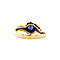 vintage Gold ring with sapphire and diamond 18 krt