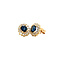 vintage Entourage ear studs with natural sapphire and diamond 12 krt