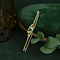vintage Gold brooch with green spinel 14 kt