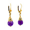 vintage Gold earrings with amethyst 14 ct