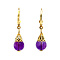 vintage Gold earrings with amethyst 14 ct