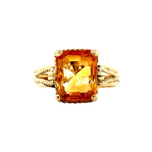 Gold ring with citrine 14 krt