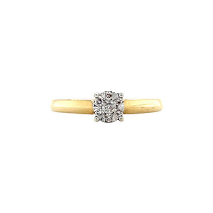 Gold ring with diamonds 14 krt