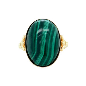 Gold ring with malachite 14 kt