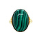 vintage Gouden ring met malachiet 14 krt