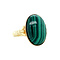 vintage Gouden ring met malachiet 14 krt