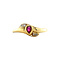 vintage Gold ring with ruby and diamond 14 krt