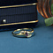 vintage Gouden slagring met robijn en diamant 14 krt
