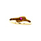 vintage Gold ring with ruby and diamond 14 krt