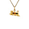 vintage Gold train pendant with enamel 14 kt