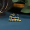 vintage Gold train pendant with enamel 14 kt