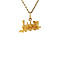 vintage Gold train pendant with enamel 14 kt