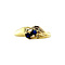 vintage Gold ring with sapphire and diamond 14 krt