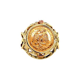 Gold coin ring 14 krt