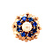 vintage Rose gold ring with sapphire and blue spinel 14 krt