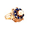 vintage Rose gold ring with sapphire and blue spinel 14 krt