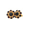vintage Gold entourage ear studs with garnet 14 krt