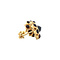 vintage Gold entourage ear studs with garnet 14 krt