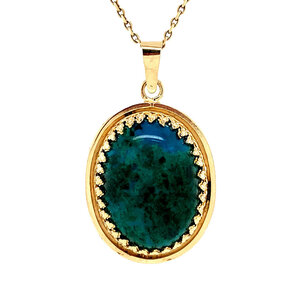 Gold pendant with Eilat stone 14 kt