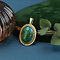 vintage Gouden hanger met eilatsteen 14 krt