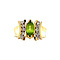 vintage Gold ring with peridot and diamond 14 kt