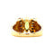 vintage Gouden ring met peridoot en diamant 14 krt