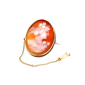 Gold brooch with cameo 14 krt