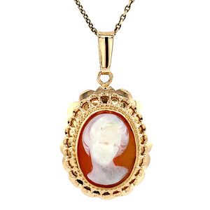 Gold pendant with cameo 14 kt