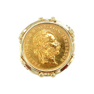 Gold coin ring 14 krt