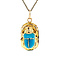 vintage Gold scarab pendant with blue gemstone 18 kt