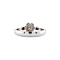 vintage White gold ring with diamonds 18 krt