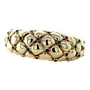 Bangle with ruby, sapphire, and emerald 12 carat