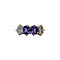 vintage Gouden rijring met saffier en diamant 18 krt