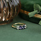 vintage Gouden rijring met saffier en diamant 18 krt