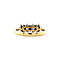 vintage Gouden rijring met saffier en diamant 18 krt