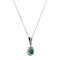 vintage Witgouden collier met smaragd en diamant hanger 18 krt