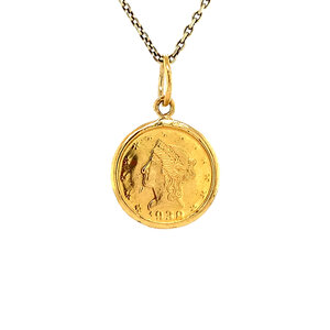 Gold coin pendant 22 krt