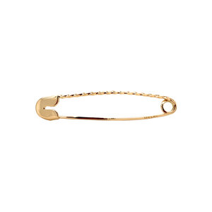 Gold safety pin brooch 14 carat