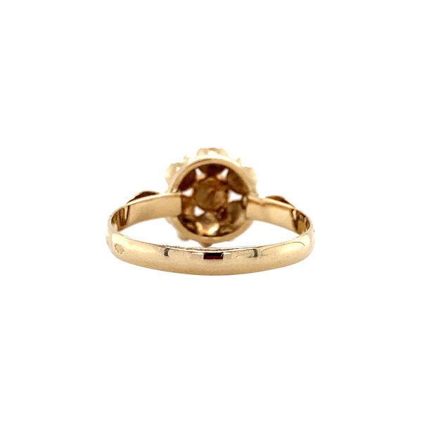 vintage Gouden ring met bloedkoraal 14 krt